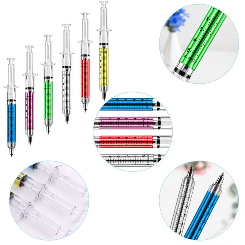 16 gab. Jaunums šļirces lodīšu pildspalvas Jauki kancelejas piederumi lodīšu pildspalva 0,5 mm lodīšu pildspalva vairumtirdzniecība