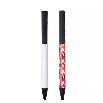 Sublimation Blank White Metal Pens Ballpoint Supplies Advertising Promotion Pen With Shrink Wrap Sublimation for DIY Logo