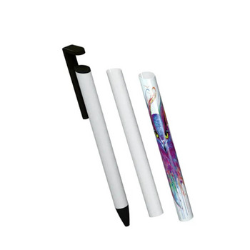 Сублимационни празни бели метални химикалки Офис консумативи Рекламна промоционална писалка със свиваща се обвивка Сублимация за лого „направи си сам“