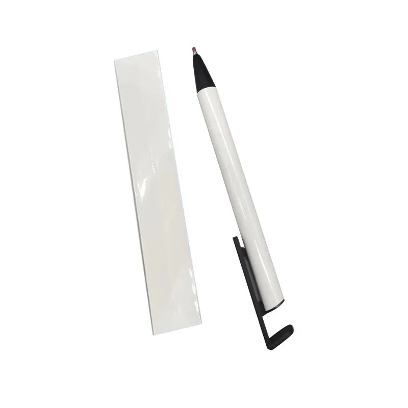 Sublimacinis tušti balti metaliniai tušinukai Biuro reikmenys Reklaminis rašiklis su susitraukiančiu apvalkalu sublimacija, skirta pasidaryk pats logotipui