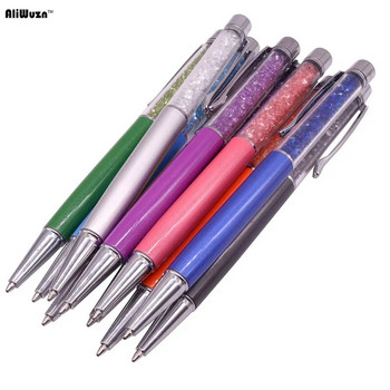 1Pcs Pen Crystal Ballpoint Pen Creative Pilot Stylus Touch Pen за писане на канцеларски материали Офис и училище Химикалка Химикалка Черно синьо