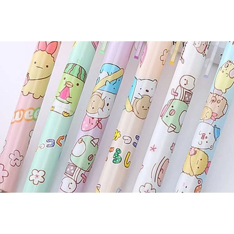 6 τεμ San-x SUMIKKO GURASHI Μαύρο μελάνι Gel Pen animal στυλό για σχολική γραφή Χαριτωμένο ουδέτερο στυλό Είδη γραφείου για παιδιά Χαρτικά δώρο