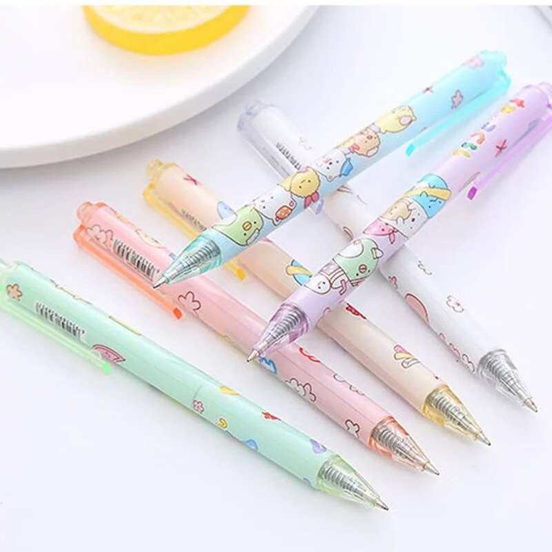 6 τεμ San-x SUMIKKO GURASHI Μαύρο μελάνι Gel Pen animal στυλό για σχολική γραφή Χαριτωμένο ουδέτερο στυλό Είδη γραφείου για παιδιά Χαρτικά δώρο