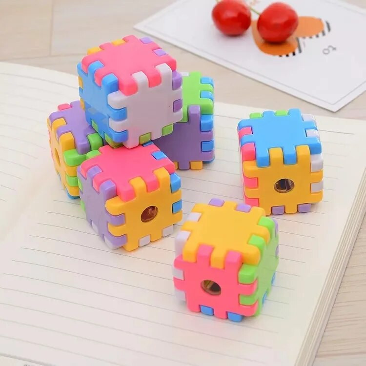 1 Gb Kawaii Creative Blocks Zīmuļu asināmais Kancelejas piederumi Skolas biroja piederumi Jaunums Bērnu Rubika dāvanu kubs, smieklīga rotaļlieta