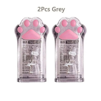 2 buc/set Ascutitor de creion Kawaii labe de pisică Ascuțitor transparent pentru copii Cadouri noutate Rechizite de birou pentru școală Papetarie Kawaii