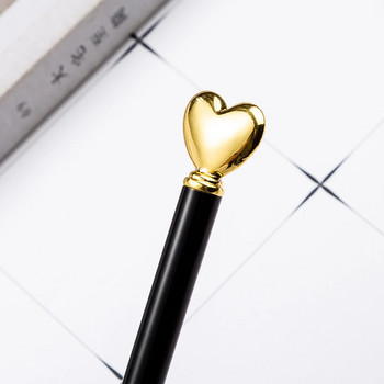 Ellen Brook 1PCS Creative Многоцветна химикалка Business Metal Heart Office Pens Училищни канцеларски материали Офис консумативи