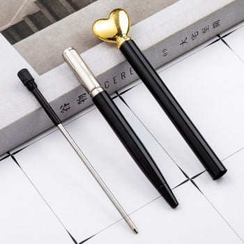 Ellen Brook 1PCS Creative Многоцветна химикалка Business Metal Heart Office Pens Училищни канцеларски материали Офис консумативи