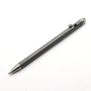 1PCS Mini Titanium Compact Bolt Pen Преносим ключодържател Химикалка за пътуване Метален ключодържател Химикалка Подписване Парти подаръци за гости