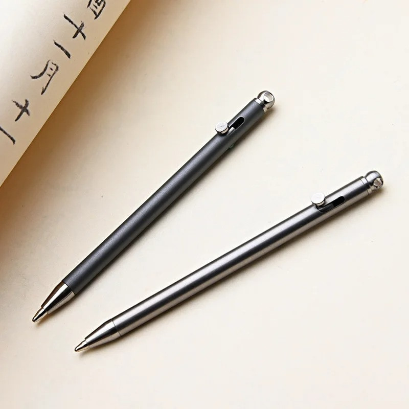 1vnt Mini Titanium Compact Bolt Pen nešiojamas raktų pakabukas Pen Kelioninis metalinis raktų pakabukas Tušinukas pasirašantis vakarėlio dovanos svečiams