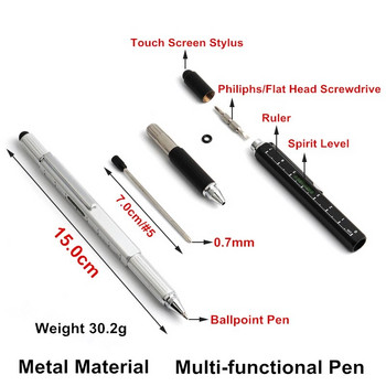 Нова многофункционална отвертка Химикалка Сензорен екран Инструмент за подарък Училищни офис консумативи Канцеларски материали Химикалки от метален материал
