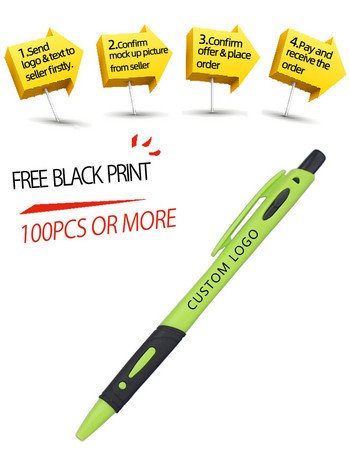 Φτηνό αναδιπλούμενο πλαστικό στυλό από καουτσούκ με ομαλή γραφή Προσθήκη στυλό λογότυπου Προσαρμοσμένα διαφημιστικά στυλό δώρου Διαφημιστείτε