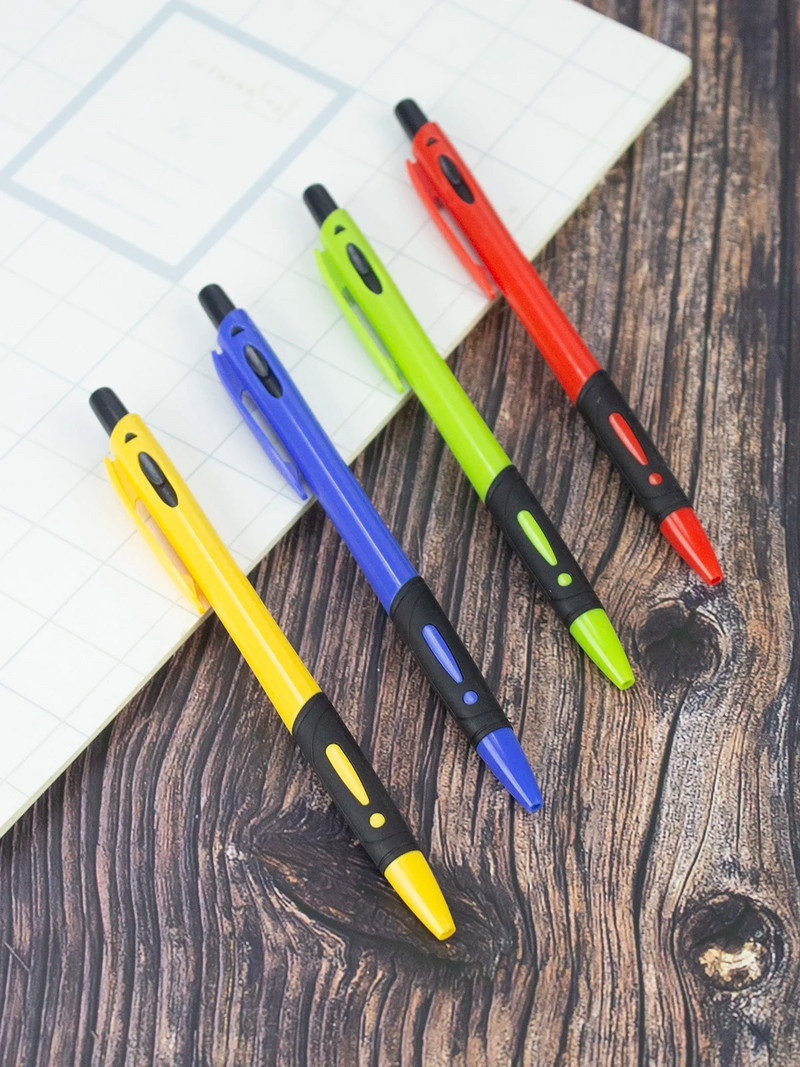 Olcsó visszahúzható műanyag golyóstoll gumi markolat sima írás golyóstoll Logo toll hozzáadása Testreszabott promóciós ajándék tollak Hirdetés