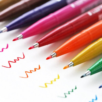 1бр Japan Flourish Special Pentel Pentel Brush Pen Color Marker Pen Painting Art Scrapbooking Консумативи Училищни канцеларски материали на едро