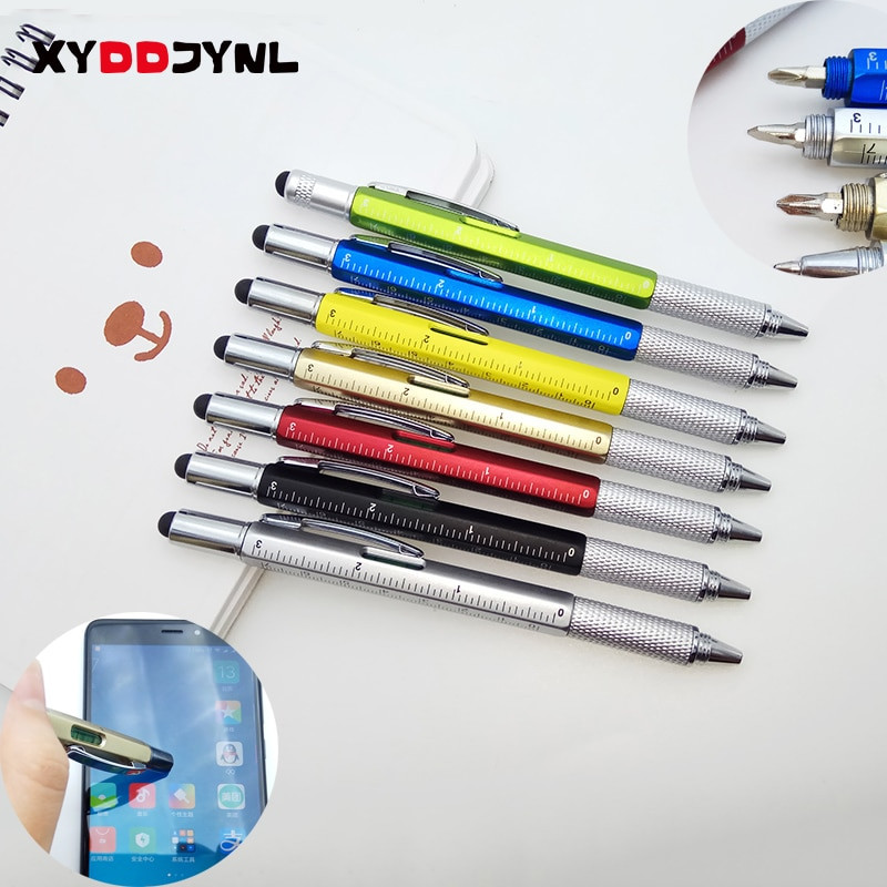 1PC Alat Kemijska olovka Kreativni pribor Odvijač Ravnalo Libela Kemijska olovka Višenamjenska Canetas Uredski promotivni dar