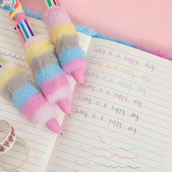 6 χρώματα χαριτωμένο Kawaii Παιδικό μονόκερο βελούδινο στυλό φοιτητικό στυλό τζελ ουράνιο τόξο Φανταστικά δώρα χειρογράφου για κορίτσια κινουμένων σχεδίων