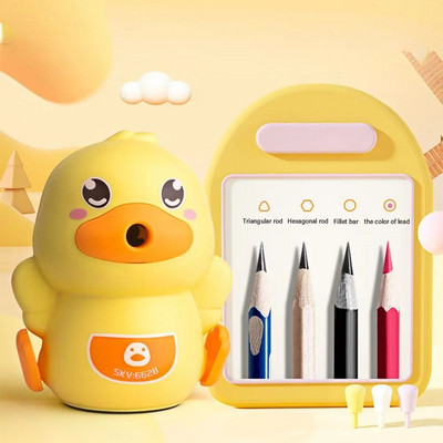 Kreatív rajzfilm kacsa alakú ceruzahegyező Állítható ceruzahegyező, kézzel forgatható, automatikusan ceruzahegyező diák