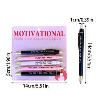 Στυλό με ρητά Στυλό γραφής 5 τεμ. Αναδιπλούμενα στυλό λεπτής αιχμής Soft touch Encouraging Pen Smooth στυλό