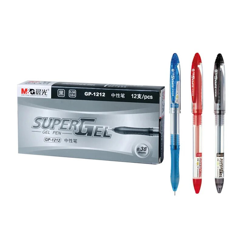 M&G GP1212 3PCS melna sarkana zila tinte 0,38 MM gēla pildspalva studentu mācību kancelejas piederumi Biroja kancelejas piederumi finanšu paraksta pildspalva