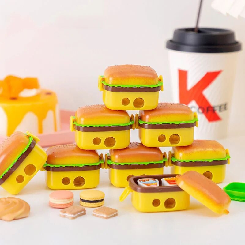 Αξεσουάρ 2 τεμαχίων για μολύβι Creative Hamburger Stationery Cartoon