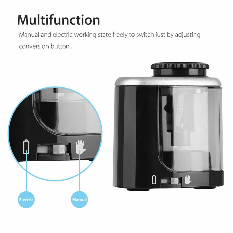 Ηλεκτρική Ακονιστήρι Αυτοκινήτου Ασφαλές Μαθητικό Ελικοειδή Ατσάλινο Ακονιστήρι για Καλλιτέχνες Παιδιά Ενήλικες Χρωματιστά Μολύβια Διάμετρος 6-8mm