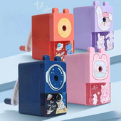 Mini pārnēsājams zīmuļu asināmais gudrs rakstāmpiederums bērniem sākumskolas audzēkņiem maza izmēra manuāls piedziņas ģeometrisks dizains