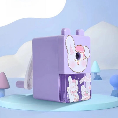 Mini pārnēsājams zīmuļu asināmais gudrs rakstāmpiederums bērniem sākumskolas audzēkņiem maza izmēra manuāls piedziņas ģeometrisks dizains