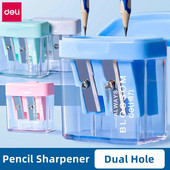 Deli Pencil Sharpener 4PCS/Lot Two Hole Grip Sharpeners Cutter Παιδικά σχολικά είδη Γραφική ύλη Βραβείο μαθητή