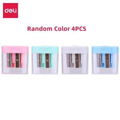 Deli Pencil Sharpener 4PCS/Lot Two Hole Grip Sharpeners Cutter Παιδικά σχολικά είδη Γραφική ύλη Βραβείο μαθητή