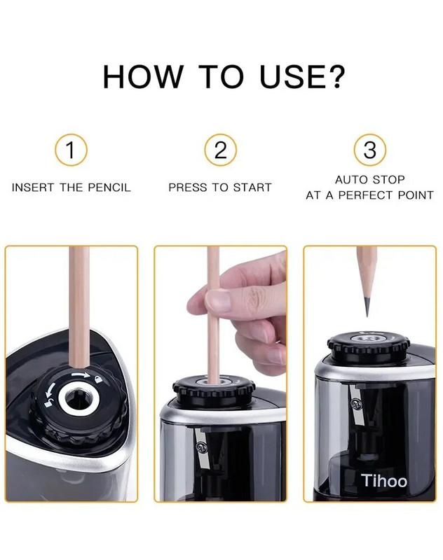 Kaasaskantav pliiatsiteritaja elektriline kasutusjuhend, 2-ühes automaatne pliiatsiteritaja, lastele täiskasvanutele mõeldud automaatne pliiatsiteritaja kirjatarbed