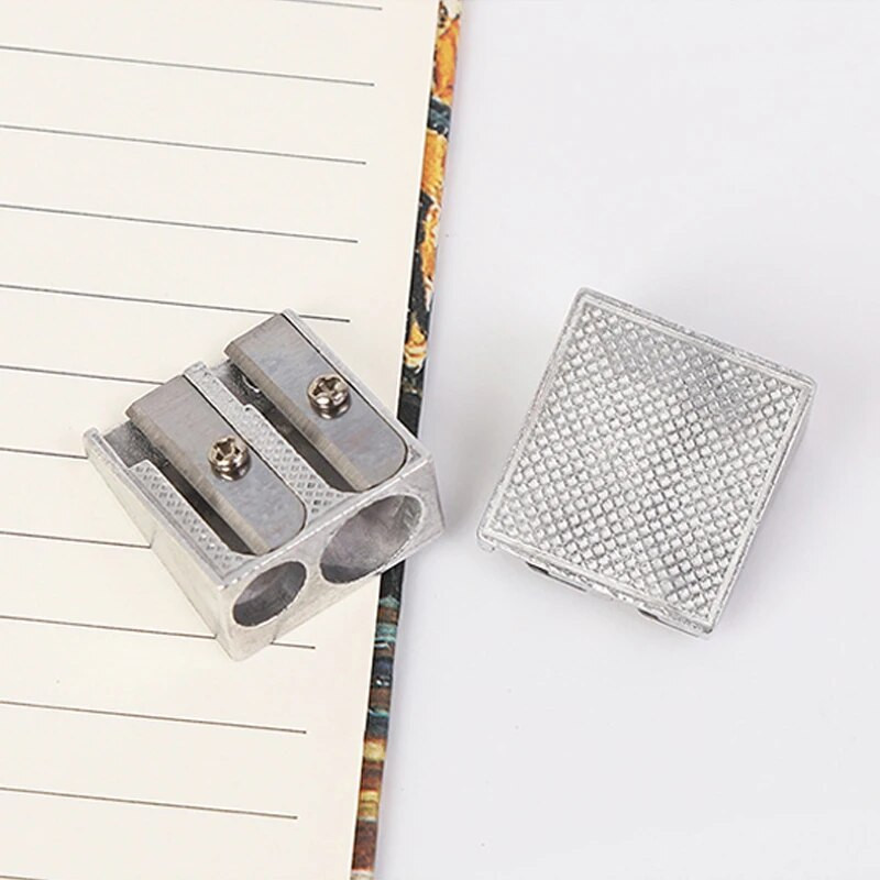 Μεταλλική ξύστρα μολυβιών για παιδιά με διπλές τρύπες Ξύστρα για στυλό μακιγιάζ Σχέδιο γραφής Εκμάθηση Εργαλεία Σχολικά είδη Γραφική ύλη