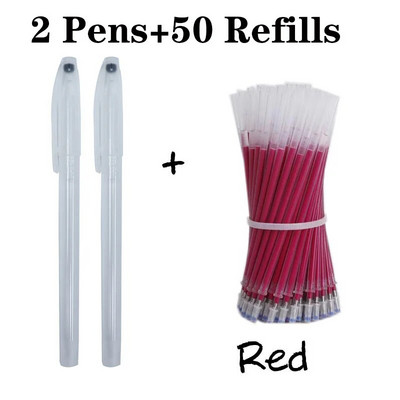 52tk/komplekt Õmblustäite pliiatsihoidja Kõrgel temperatuuril kaduv kustutav tekstiilkangamarker Kuumrõivastus PU-nahk