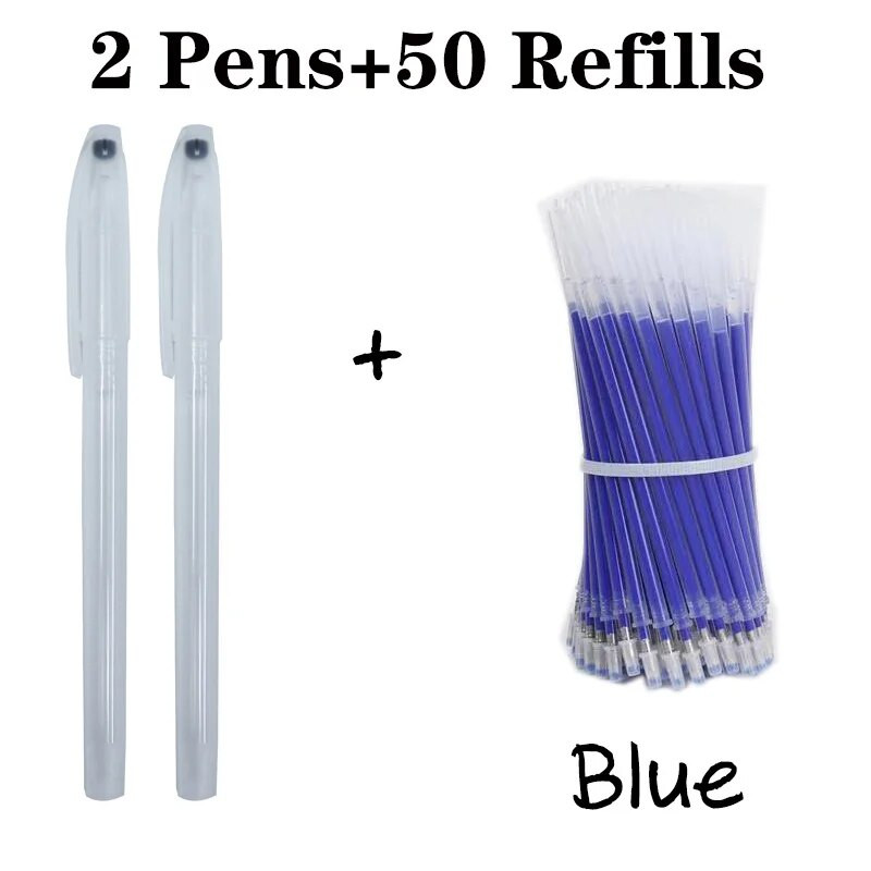 52tk/komplekt Õmblustäite pliiatsihoidja Kõrgel temperatuuril kaduv kustutav tekstiilkangamarker Kuumrõivastus PU-nahk