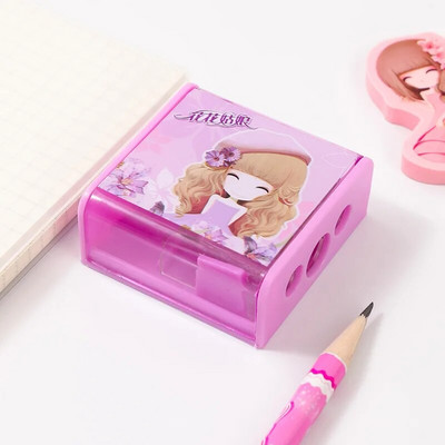 Lilletüdruku pliiatsiteritaja Tüdrukute käsitsi vändaga väike spetsialiseeritud lasteaed, paksu kolmnurga pliiatsiteritaja hulgimüük