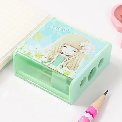 Lilletüdruku pliiatsiteritaja Tüdrukute käsitsi vändaga väike spetsialiseeritud lasteaed, paksu kolmnurga pliiatsiteritaja hulgimüük