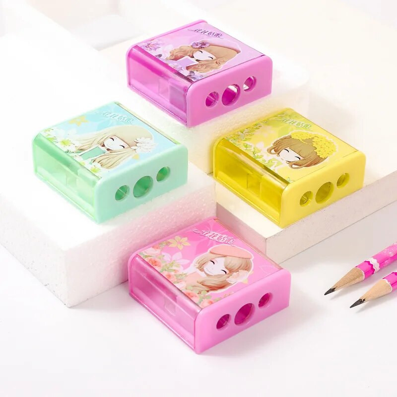 Lilletüdruku pliiatsiteritaja Tüdrukute käsitsi vändaga väike spetsialiseeritud lasteaed, paksu kolmnurga pliiatsiteritaja hulgimüük