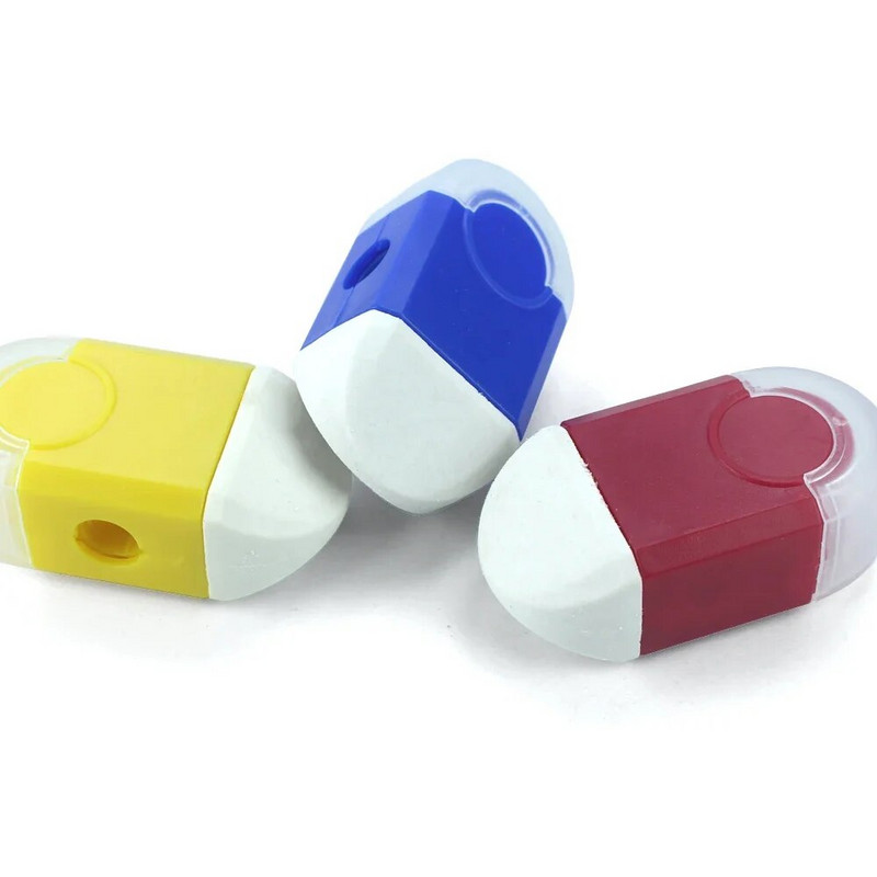 1 τμχ Παιδικό Βραβείο δώρο 2 σε 1 πολυλειτουργική γόμα ξύστρα μολυβιού σχολικά είδη γραφείου 341A