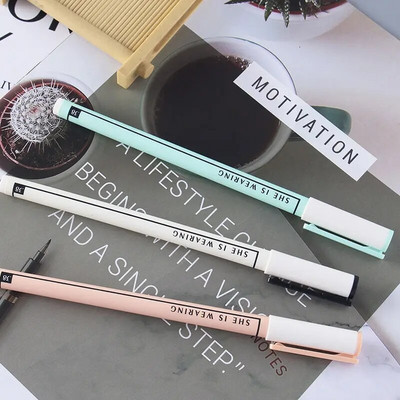 Simplicity gēla pildspalvu komplekts 0,5 mm melna pildspalva rakstīšanai Skolas biroja piederumi Kawaii Cute korejiešu kancelejas preces