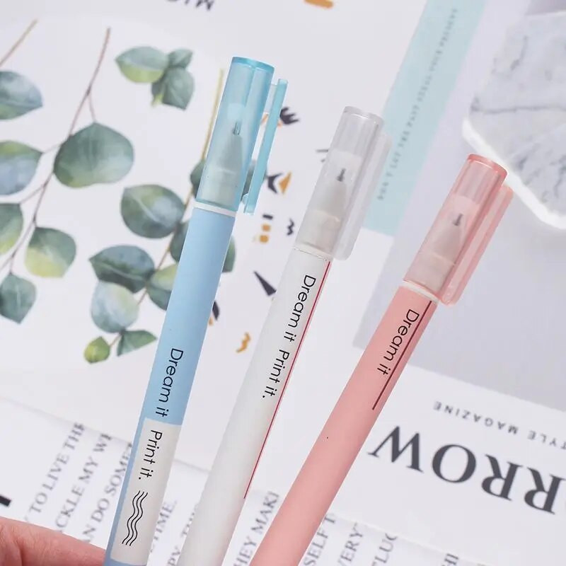 Simplicity gēla pildspalvu komplekts 0,5 mm melna pildspalva rakstīšanai Skolas biroja piederumi Kawaii Cute korejiešu kancelejas preces