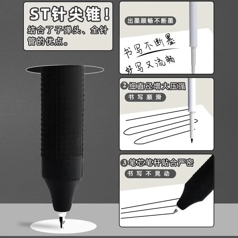 6GAB Zemas cenas Augstas kvalitātes Noderīga ātri žūstoša želejas pildspalva melna balta stila zīdaini izturīga lēta otiņa 0,5 MM kancelejas piederumu komplekts JAUNS