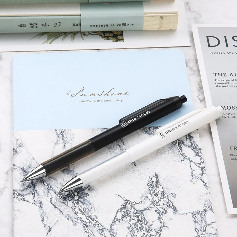 0,38 mm gelinis rašiklis, juodas rašalas Biuro reikmenys Kanceliarinės prekės Spaudos tipas Neutralus rašiklis Studentams, rašantiems aukštos kokybės GELinio rašalo rašiklis, 2 vnt.