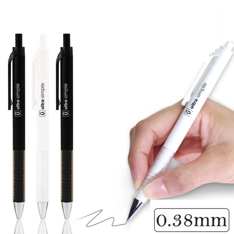 0,38 mm gelinis rašiklis, juodas rašalas Biuro reikmenys Kanceliarinės prekės Spaudos tipas Neutralus rašiklis Studentams, rašantiems aukštos kokybės GELinio rašalo rašiklis, 2 vnt.