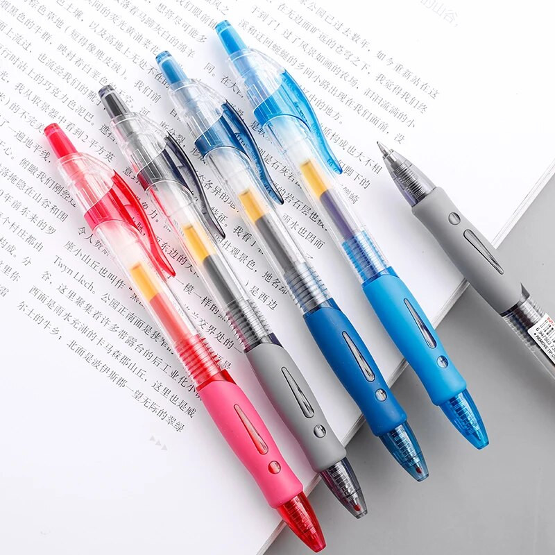 M&G 0,5 mm uzgali Push dizains Preses želejas pildspalva Studentu kancelejas piederumi Rakstāmie izvelkami gēla pildspalvas Biroja skolas piederumi Bezmaksas piegāde