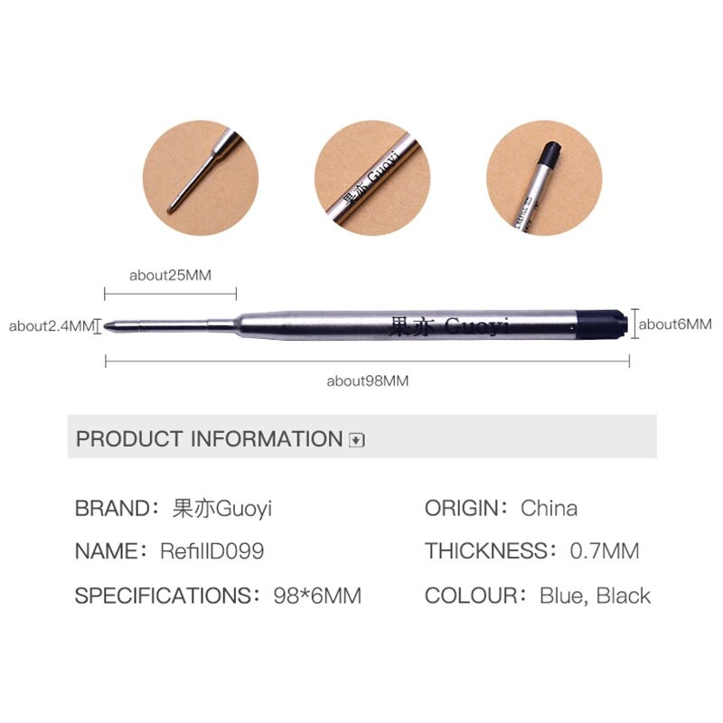 Guoyi K088 μεταλλικό στυλό επαναπλήρωσης 10τμχ/παρτίδα για σχολικό γραφείο δώρο στυλό ξενοδοχείο business G2 424 στυλό Ανταλλακτικό Μήκος γραφής 700m