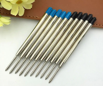 10 gab. 9,9 cm nomaināmi metāla pildspalvu pildspalvas 1,0 mm speciāli biroja biznesa lodīšu pildspalvu uzpildes stieņi biroja kancelejas piederumu rakstīšanai