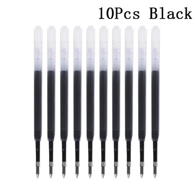 10 vnt/komplektas Plastikiniai tušinukai, papildymai 99 mm ilgis 0,5 mm presuojamas rašomasis rašiklis Keičiami strypai Mokykliniai biuro reikmenys