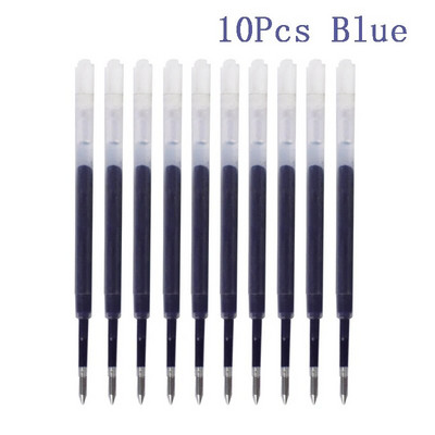 10 vnt/komplektas Plastikiniai tušinukai, papildymai 99 mm ilgis 0,5 mm presuojamas rašomasis rašiklis Keičiami strypai Mokykliniai biuro reikmenys