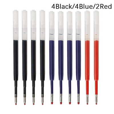 10 gab 424 tintes gēla pildspalvas uzpilde 99mm zila melna sarkana maināma G2 lodīšu pildspalvu uzpilde 0,5 mm skolas rakstīšanas biroja kancelejas preces