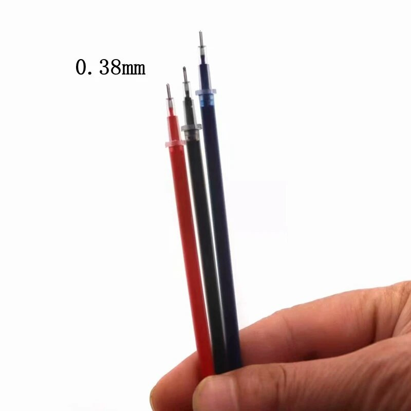 20 gab/partija gēla pildspalvas uzpilde neitrāla tintes pildspalva 0,38 mm melna zila sarkana adatas uzgaļa uzpildes stienis biroja skolas eksāmenu piederumiem