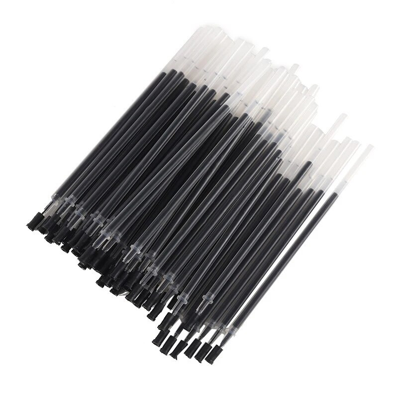 20 gab/partija gēla pildspalvas uzpilde neitrāla tintes pildspalva 0,38 mm melna zila sarkana adatas uzgaļa uzpildes stienis biroja skolas eksāmenu piederumiem