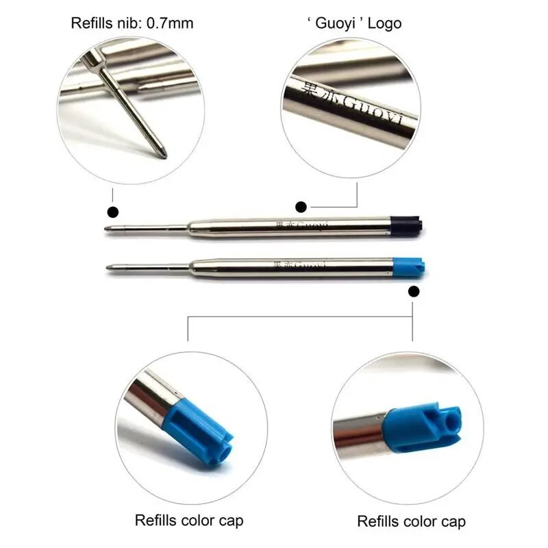 Guoyi D099 pastapliiatsi täidis 10 tk/partii romaan kontoritarvete jaoks kingipliiats hotelli äri kirjutuspikkus 700m G2 424 pliiats